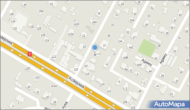 Łomianki, Kasztanowa, 39, mapa Łomianki