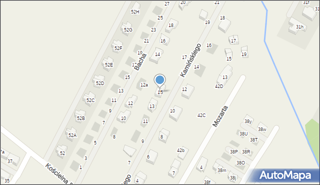 Łomianki Dolne, Kamińskiego Bronisława, mjr., 15, mapa Łomianki Dolne