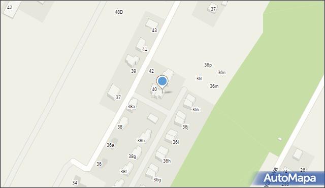 Łomianki Dolne, Kamińskiego Bronisława, mjr., 40a, mapa Łomianki Dolne