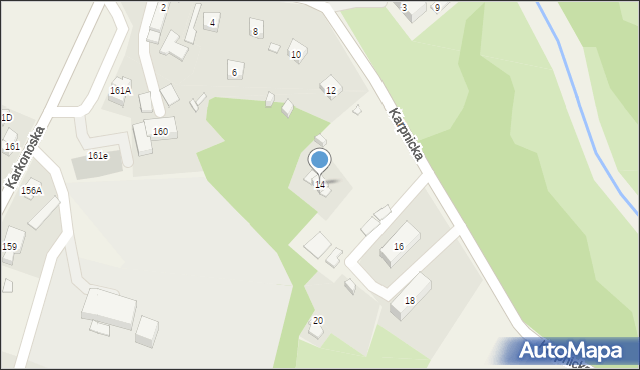 Łomnica, Karpnicka, 14, mapa Łomnica