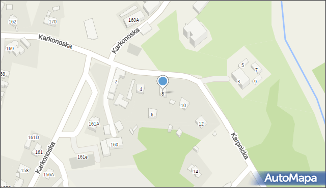 Łomnica, Karpnicka, 8, mapa Łomnica