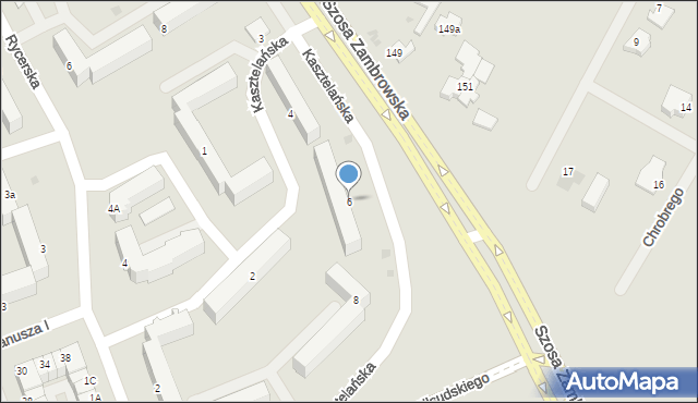 Łomża, Kasztelańska, 6, mapa Łomży