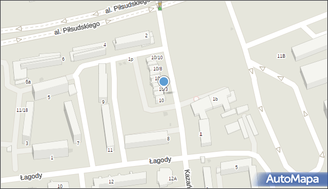 Łomża, Kazańska, 10/2, mapa Łomży