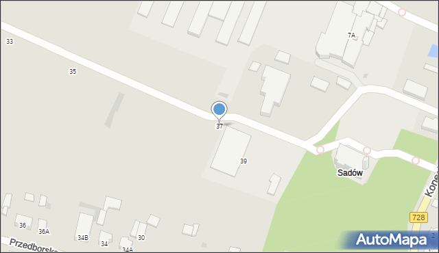 Łopuszno, Kasztanowa, 37, mapa Łopuszno