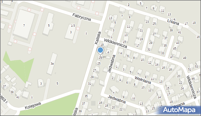 Łowicz, Kaliska, 23, mapa Łowicza