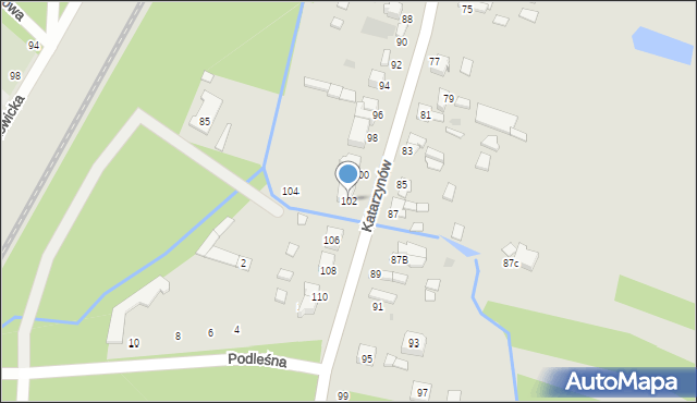 Łowicz, Katarzynów, 102, mapa Łowicza