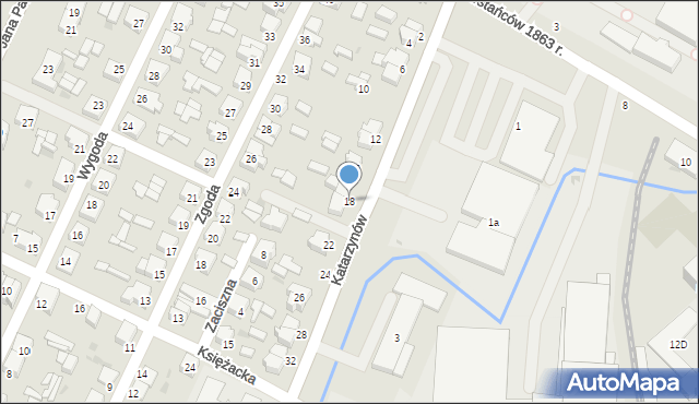 Łowicz, Katarzynów, 18, mapa Łowicza