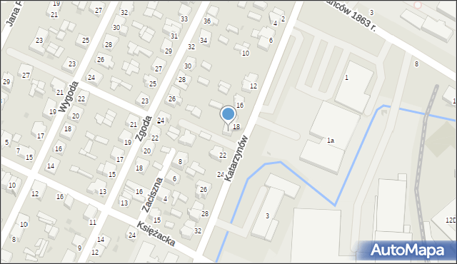 Łowicz, Katarzynów, 20, mapa Łowicza