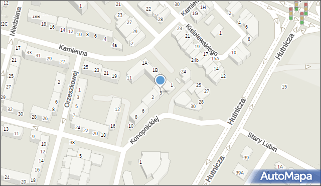 Lubin, Kamienna, 3, mapa Lubin