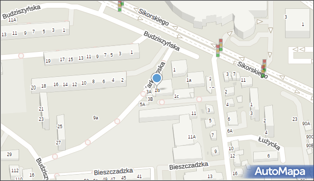 Lubin, Karkonoska, 1b, mapa Lubin