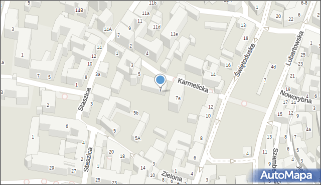 Lublin, Karmelicka, 7b, mapa Lublina