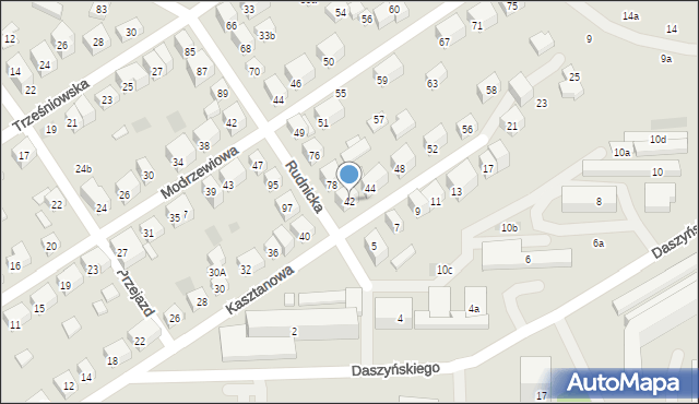 Lublin, Kasztanowa, 42, mapa Lublina