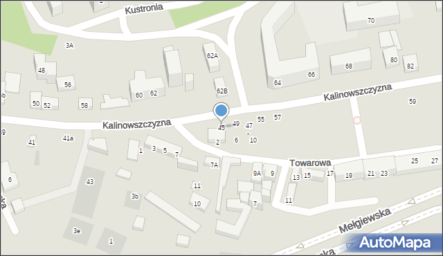 Lublin, Kalinowszczyzna, 45, mapa Lublina