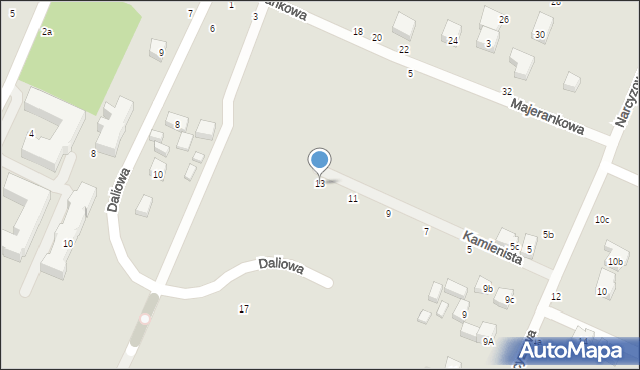 Lublin, Kamienista, 13, mapa Lublina