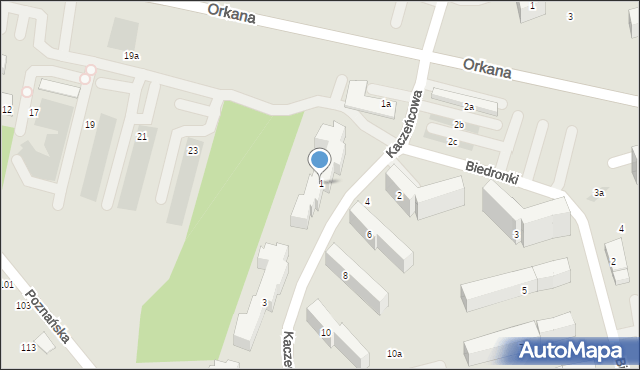 Lublin, Kaczeńcowa, 1, mapa Lublina