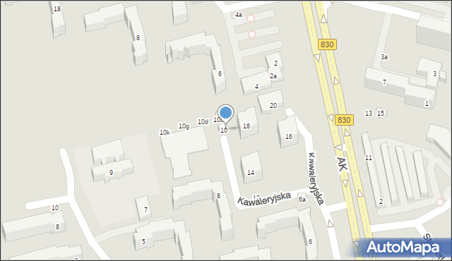 Lublin, Kawaleryjska, 18a, mapa Lublina