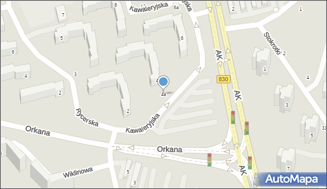 Lublin, Kawaleryjska, 4a, mapa Lublina