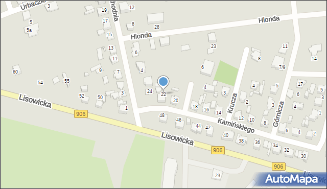 Lubliniec, Kamińskiego Aleksandra, dh., 22, mapa Lubliniec