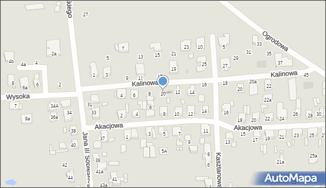 Luboń, Kalinowa, 10, mapa Luboń