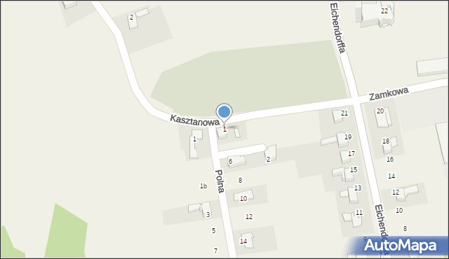 Łubowice, Kasztanowa, 1, mapa Łubowice