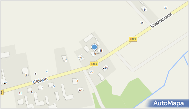 Ludwików, Kasztanowa, 39, mapa Ludwików
