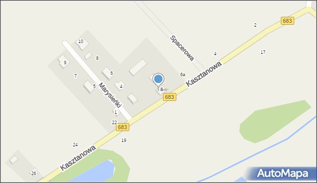 Ludwików, Kasztanowa, 7, mapa Ludwików