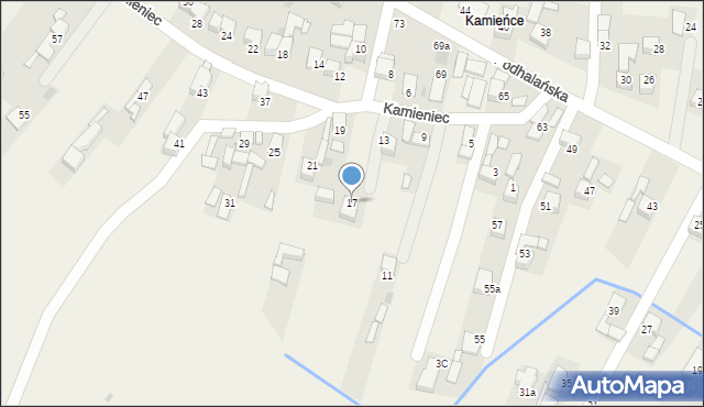 Ludźmierz, Kamieniec, 17, mapa Ludźmierz