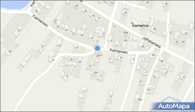 Ludźmierz, Kamieniec, 19, mapa Ludźmierz