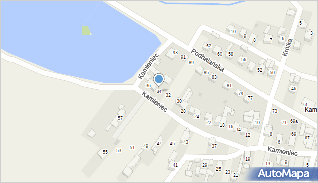 Ludźmierz, Kamieniec, 34, mapa Ludźmierz