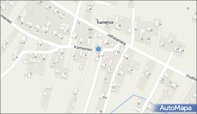 Ludźmierz, Kamieniec, 5, mapa Ludźmierz