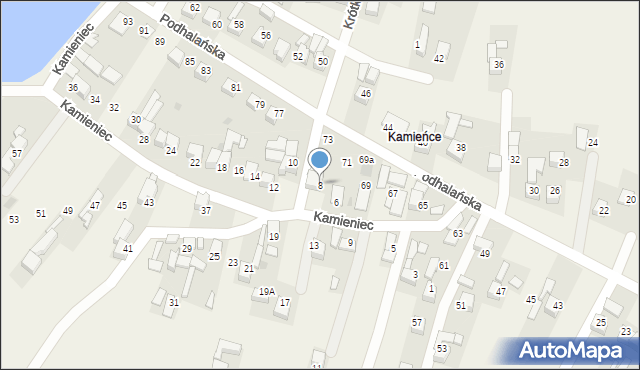 Ludźmierz, Kamieniec, 8, mapa Ludźmierz