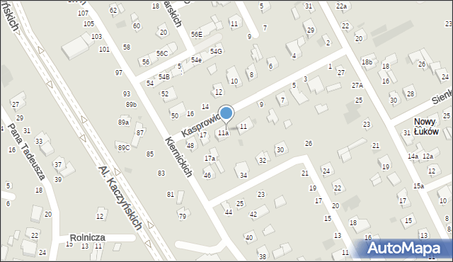 Łuków, Kasprowicza Jana, 13, mapa Łuków