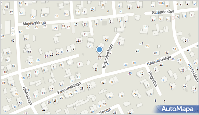 Łuków, Kaszubskiego Ryszarda, 25, mapa Łuków