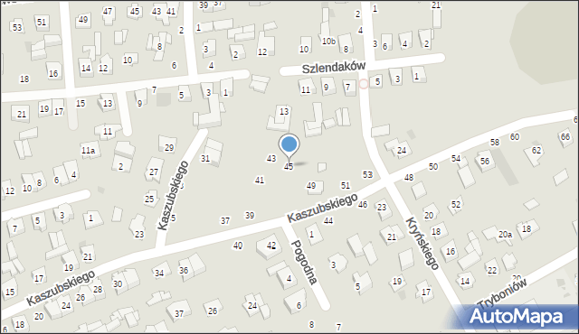 Łuków, Kaszubskiego Ryszarda, 45, mapa Łuków