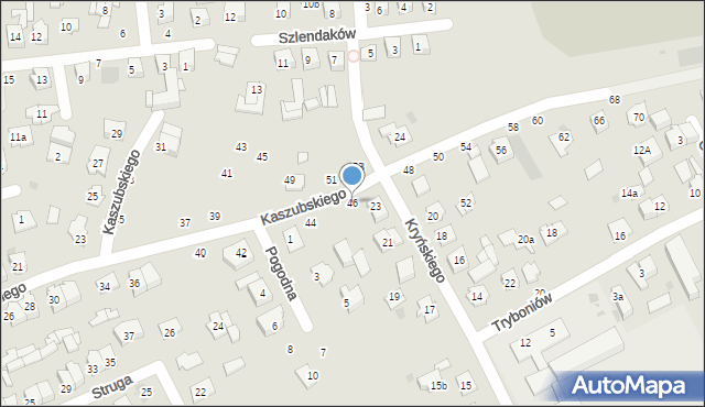 Łuków, Kaszubskiego Ryszarda, 46, mapa Łuków