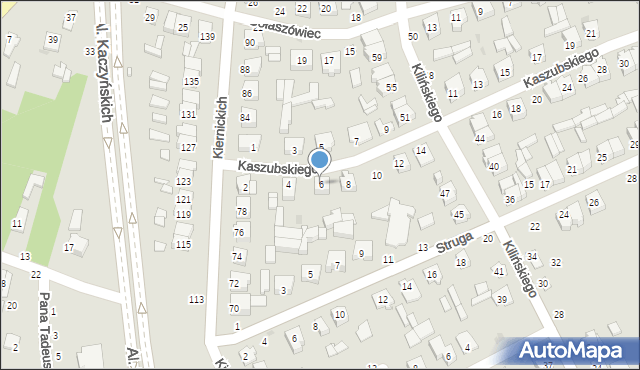Łuków, Kaszubskiego Ryszarda, 6, mapa Łuków