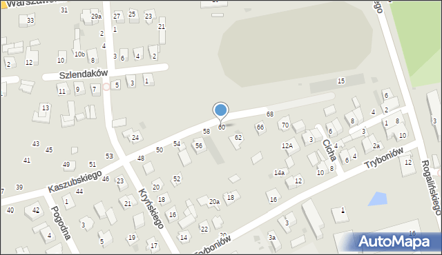 Łuków, Kaszubskiego Ryszarda, 60, mapa Łuków