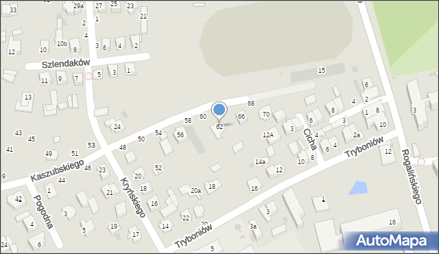 Łuków, Kaszubskiego Ryszarda, 62, mapa Łuków