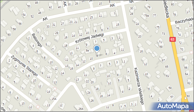 Łuków, Kazimierza Jagiellończyka, 8, mapa Łuków