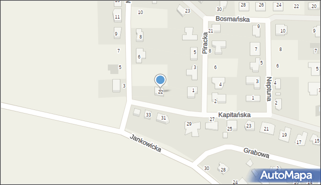 Lusówko, Kapitańska, 22, mapa Lusówko