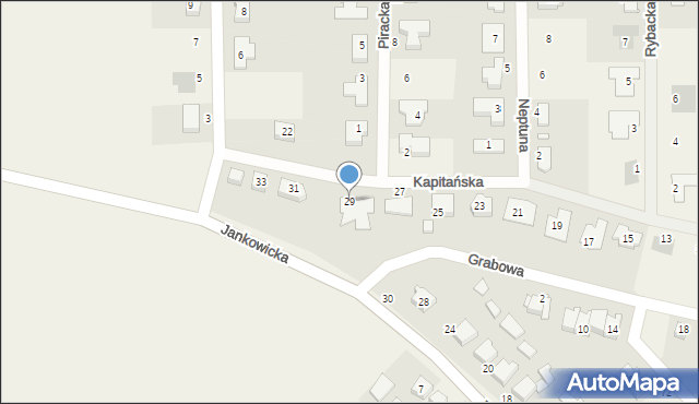 Lusówko, Kapitańska, 29, mapa Lusówko