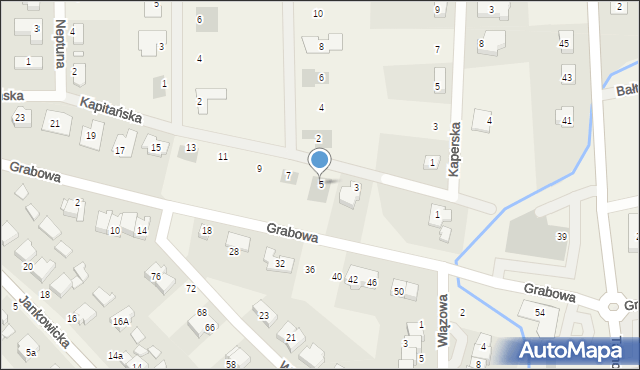 Lusówko, Kapitańska, 5, mapa Lusówko