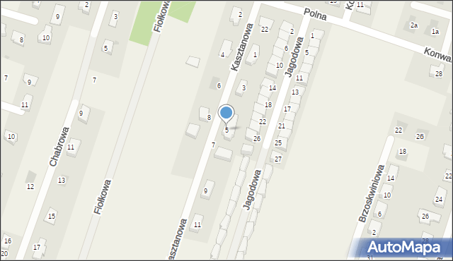 Lutynia, Kasztanowa, 5, mapa Lutynia