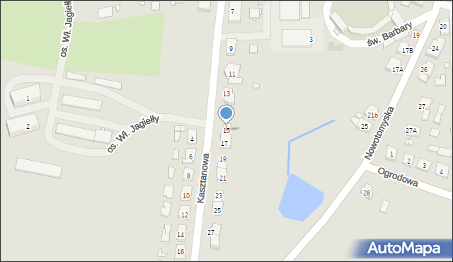 Lwówek, Kasztanowa, 15, mapa Lwówek