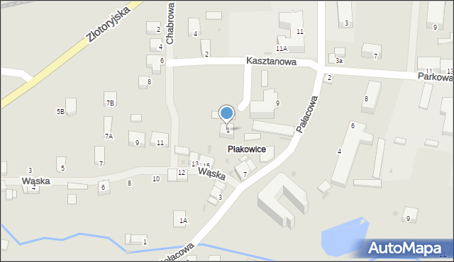 Lwówek Śląski, Kasztanowa, 1, mapa Lwówek Śląski