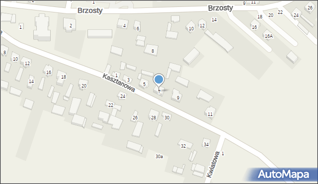 Maków, Kasztanowa, 7, mapa Maków