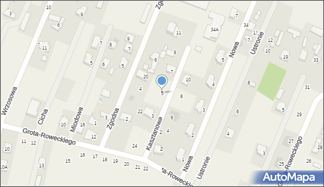 Maków Nowy, Kasztanowa, 5, mapa Maków Nowy
