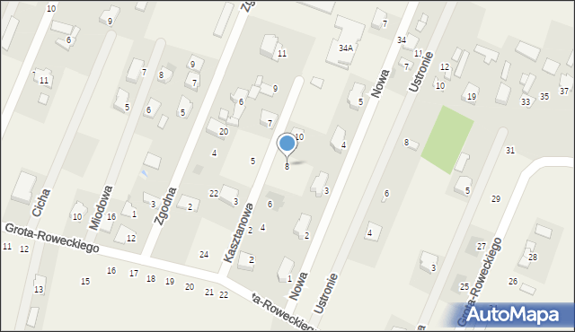 Maków Nowy, Kasztanowa, 8, mapa Maków Nowy