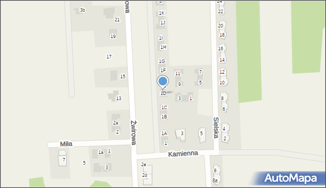 Malcanów, Kamienna, 1D, mapa Malcanów