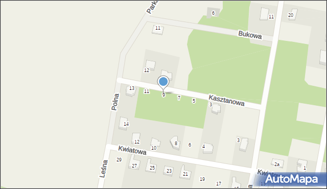 Mały Klincz, Kasztanowa, 9, mapa Mały Klincz